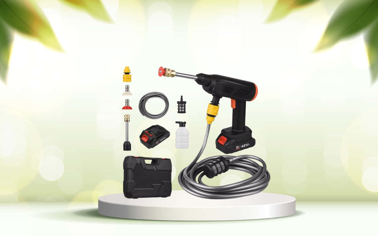 Scopri la pistola idropulitrice portatile: pulizia potente ovunque e senza rubinetto